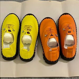 Vibrant Yellow and Orange Shoes
